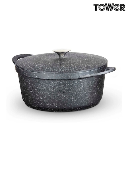 Tower Black 28cm Casserole Dish with Aluminium Lid (Y26638) | £55