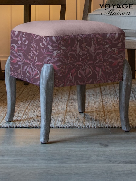 Voyage Maison Purple Carrara Printed Ralf Footstool (Y26702) | £110