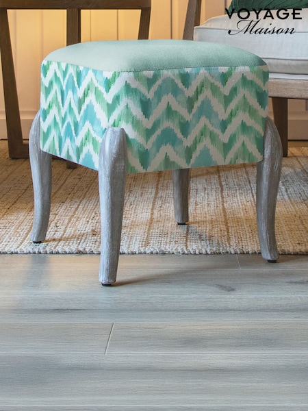 Voyage Maison Blue Savannah Printed Ralf Footstool (Y26725) | £110