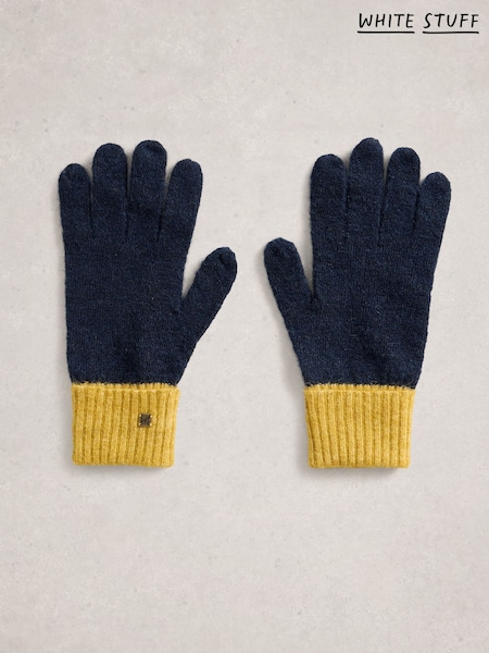 White Stuff Blue Sammy Knitted Gloves (Y26783) | £29