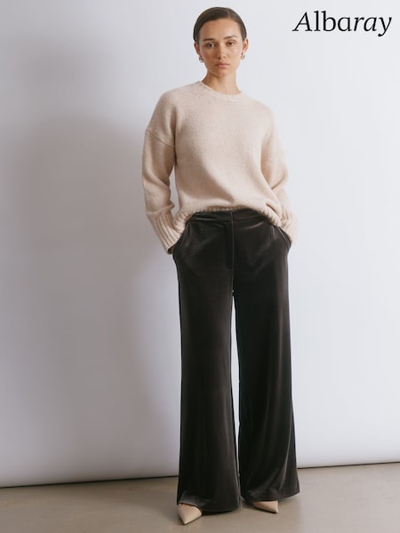 Albaray Velvet Wide Leg Brown Trousers (Y26819) | £99