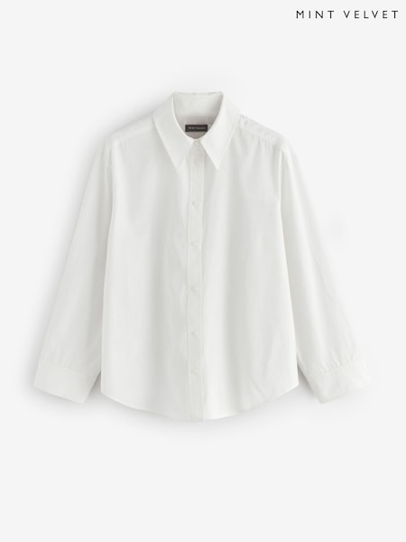 Mint Velvet White Oversized Tailored Shirt (Y27001) | £79