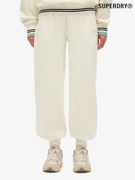 Superdry White Country Club Cuff Joggers (Y27107) | £45