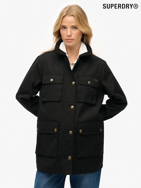 Superdry Black Wax Jacket (Y27110) | £120
