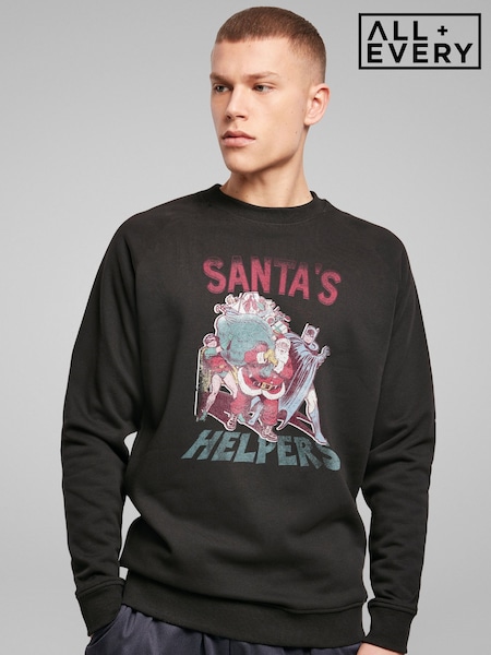 All + Every Black Batman Christmas Santa's Helper Sweatshirt (Y27179) | £35