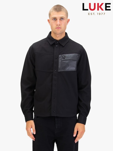Luke 1977 Hawich Black Overshirt (Y27230) | £90