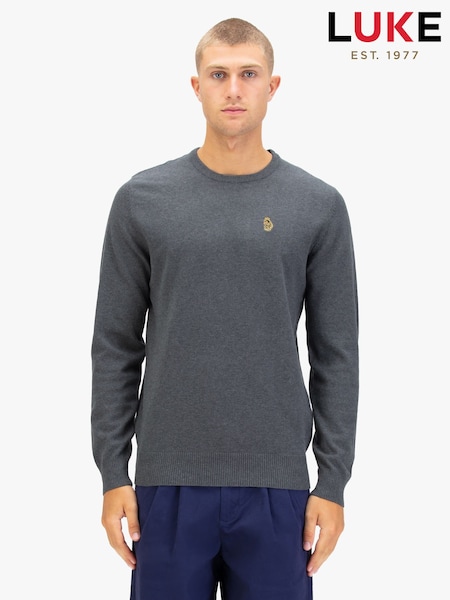 Luke 1977 Gerard 3 Knitted Brown Jumper (Y27244) | £45