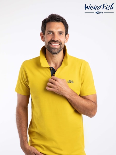 Weird Fish Green Dark Miles Pique Polo Shirt (Y27260) | £38