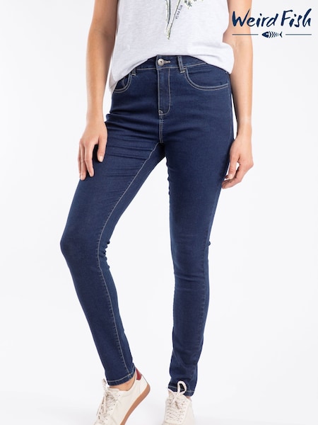 Weird Fish Blue Gerrie Mid-Rise Slim Leg Jeans (Y27262) | £60