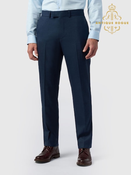 Antique Rogue Blue Blake Texture Regular Trousers (Y27383) | £74