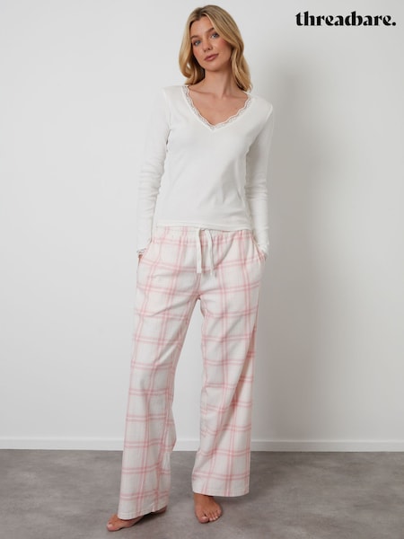 Threadbare Pink Petite Cotton Long Sleeve Pyjamas Set (Y27638) | £28