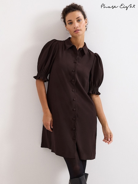 Phase Eight Brown Candice Scallop Dress (Y27838) | £89