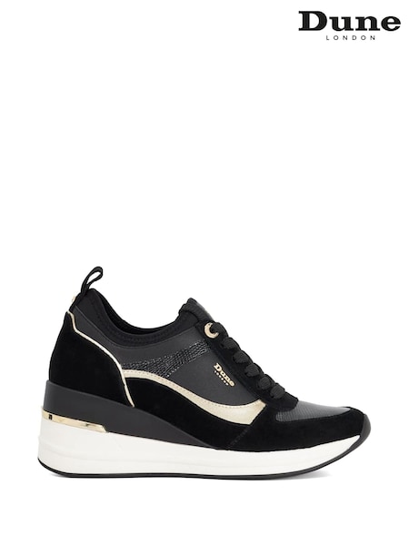 Dune London Black Ellaina Mix Material Wedge (Y27853) | £99