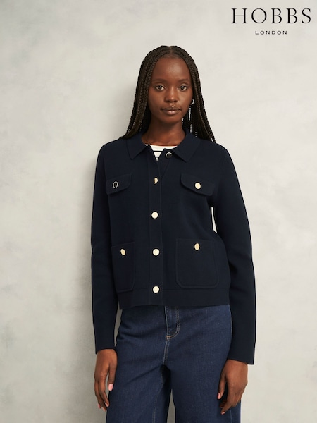 Hobbs Blue Christa Knit Jacket (Y27943) | £129