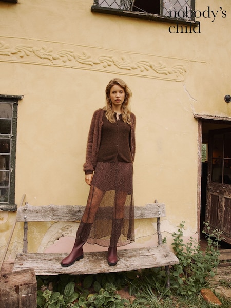 Nobodys Child Brown Lace Midaxi Skirt (Y27974) | £75