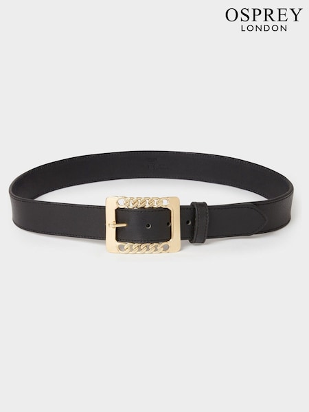 Osprey London The Chain Buckle Leather Black Belt (Y27999) | £65