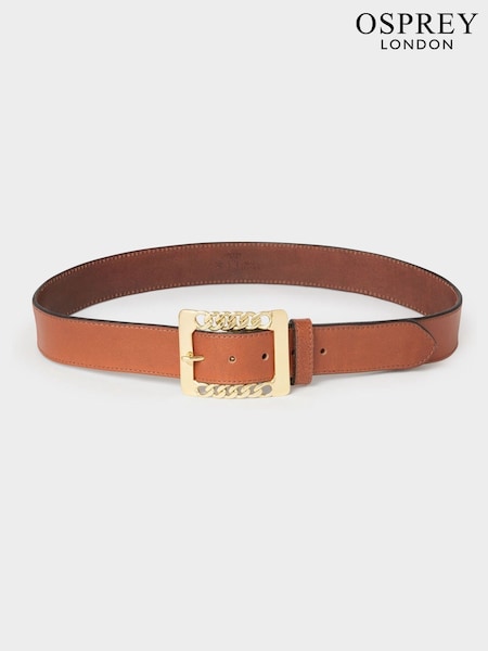 Osprey London The Chain Buckle Leather Brown Belt (Y28007) | £65