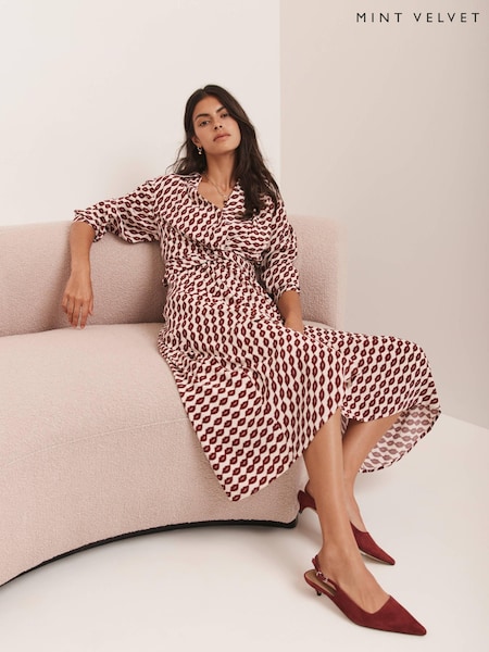 Mint Velvet Red Lip Print Shirt Dress (Y28063) | £150