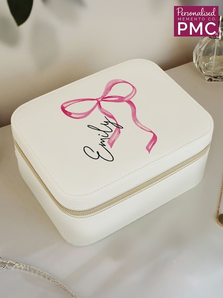 Personalised Bow Travel Jewellery Box by PMC (Y28286) | £22