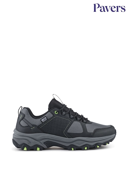 Pavers Grey Wide-Fit Rugged Water-Resistant Walking Shoes (Y28415) | £50