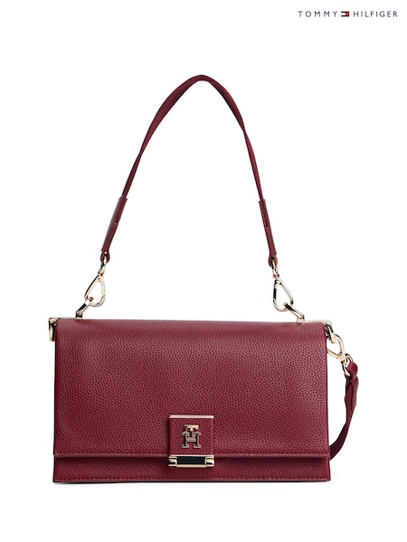 Tommy Hilfiger Red Pebble Grain Crossbody Bag (Y28552) | £150