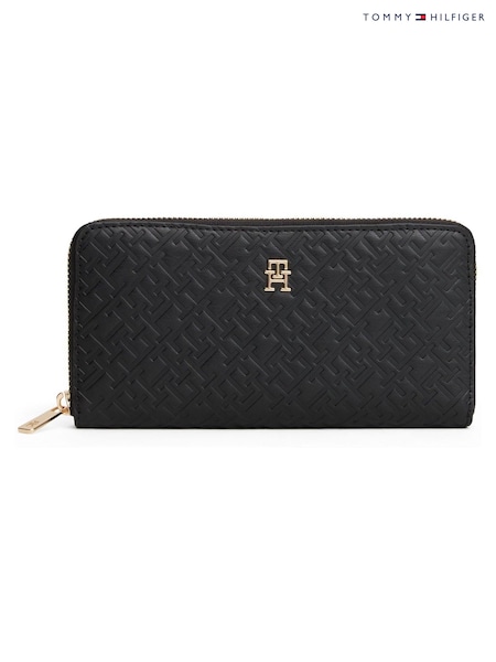 Tommy Hilfiger Black Monogram Zip-Around Purse (Y28554) | £75