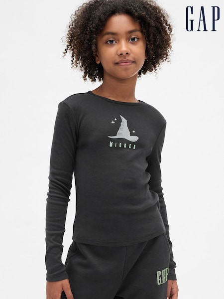 Gap Black Elphaba Wicked Graphic T-Shirt (4-13yrs) (4-13yrs) (Y28700) | £20