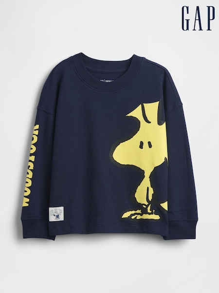 Gap Navy Blue Snoopy Graphic T-Shirt (6mths-5yrs) (Y28743) | £16
