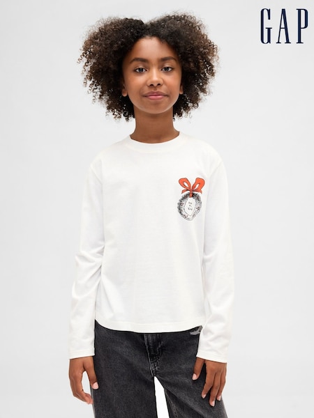 Gap White Oversized Graphic T-Shirt (4-13yrs) (Y28746) | £25