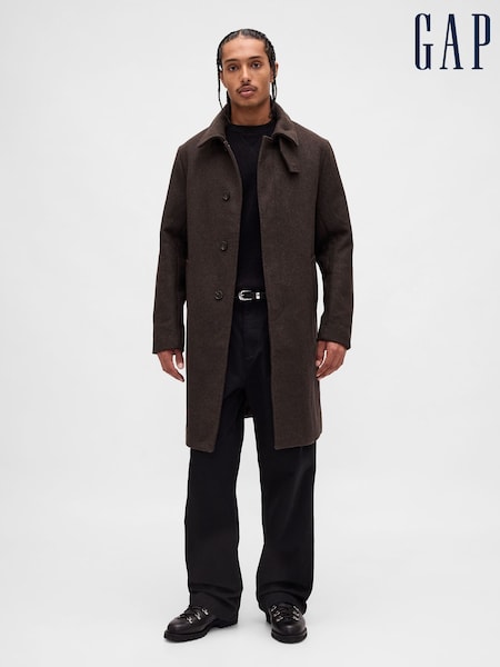 Gap Brown Wool Blend Car Coat (Y28775) | £175