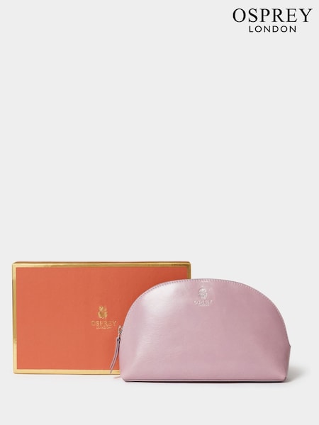 Osprey London Purple The Wentworth Leather Small Make Up Bag (Y28869) | £95