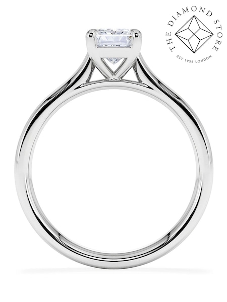 The Diamond Store White Amora 1.00ct  Radiant Cut Lab Diamond Solitaire Engagement Ring in 18K White Gold (Y28876) | £1,249