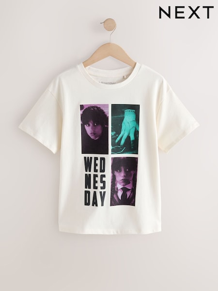 White/Purple Wednesday Graphic T-Shirt (8-16yrs) (Y29039) | £15 - £19