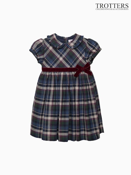 Trotters London Blue Bonnie Tartan Dress (Y29107) | £76 - £82