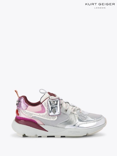 Kurt Geiger London Silver Chrome Kurt Runner Trainers (Y29137) | £199