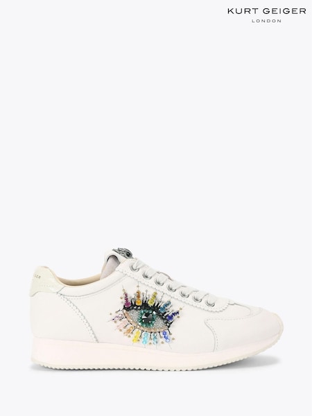Kurt Geiger London Islington Pump Eye White Trainers (Y29188) | £169