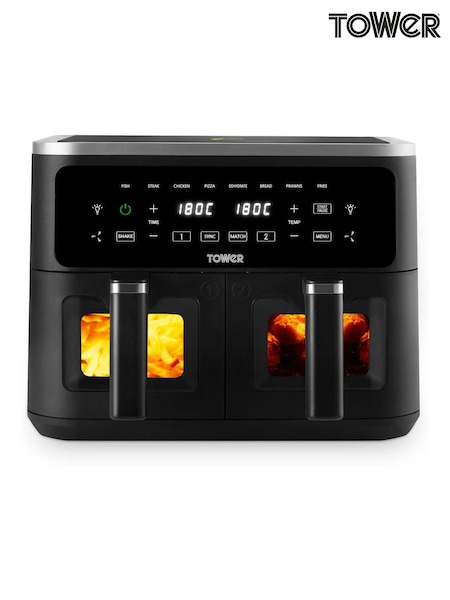 Tower Black Vortx Vizion 9L Dual Basket Air Fryer (Y29194) | £100