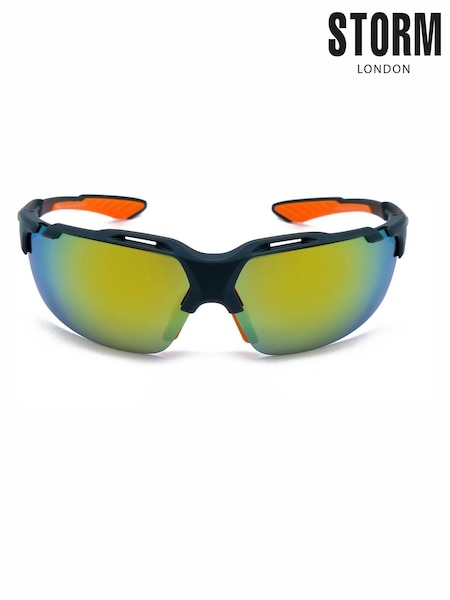 Storm Grey Semi Rimless Polarised Sunglasses (Y29205) | £40