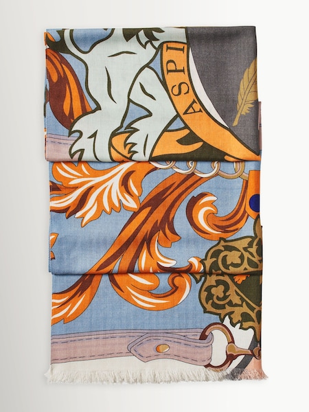 Aspinal of London Orange Large Merino Scarf (Y29211) | £110