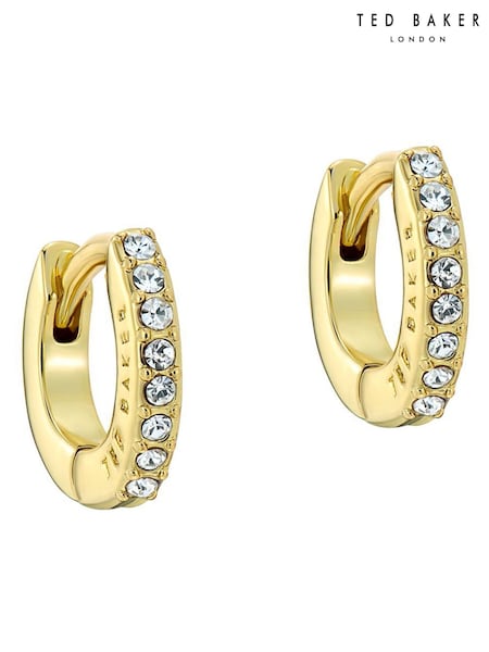 Ted Baker Gold Tone Hettie: Crystal Hoop Earrings(10Mm) (Y29385) | £28
