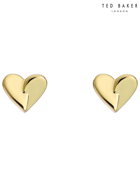 Ted Baker Gold Tone Alyssa: Abstract Heart Stud Earrings (Y29398) | £28