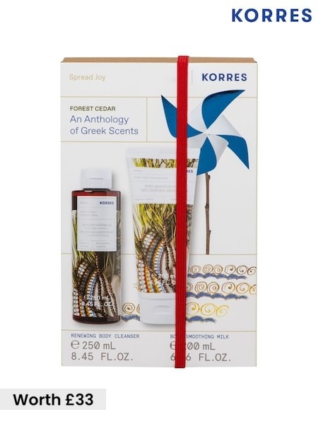 Korres Set Forest Cedar Shower Gel 250ml and Body Milk 200ml (Worth £33.00) (Y29454) | £21