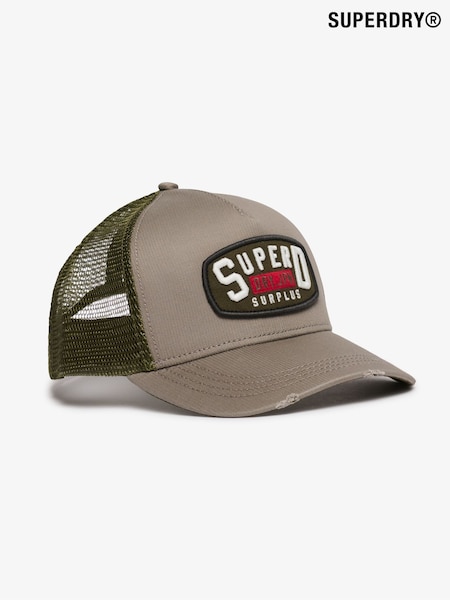 Superdry Green/Brown Dirt Road Cord Trucker Cap (Y29456) | £25