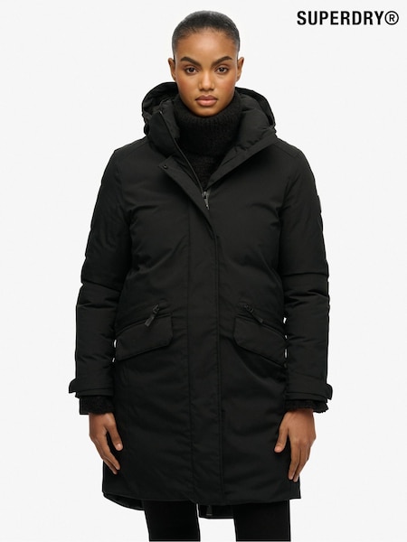 Superdry Black City Fishtail Padded Coat (Y29470) | £125