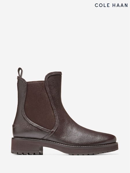 Cole Haan Lyndon Waterproof Chelsea Brown Booties (Y29541) | £175