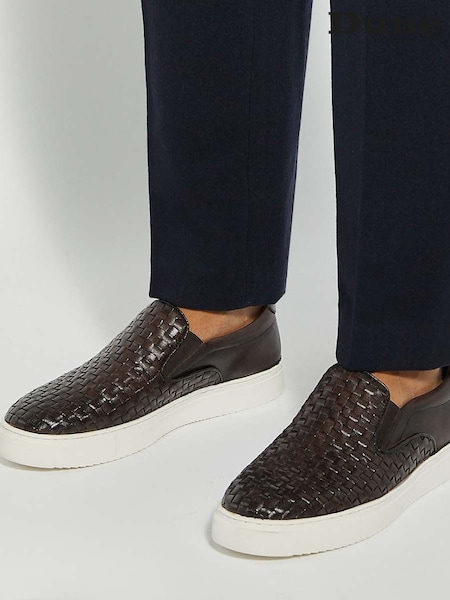 Dune London Brown Tayo Woven Slip On Trainers (Y29681) | £89