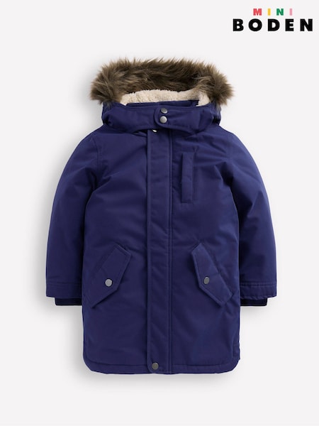 Boden Blue Waterproof Parka (Y30028) | £75 - £79