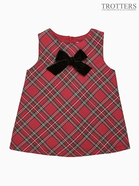 Trotters London Red Georgina Bow Dress (Y30166) | £56