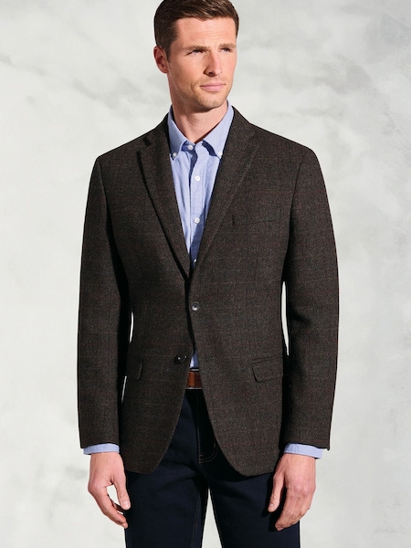 Brook Taverner Brown Herringbone Check Jacket (Y30219) | £129