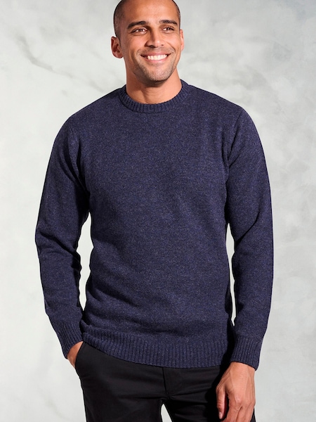 Brook Taverner Blue Lambswool Crew Neck Jumper (Y30237) | £60